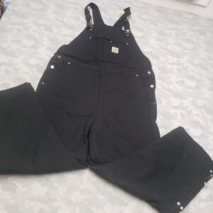 Carhartt Overalls Bibs Mens XL Black Pockets NWT Double Knee Work Wear